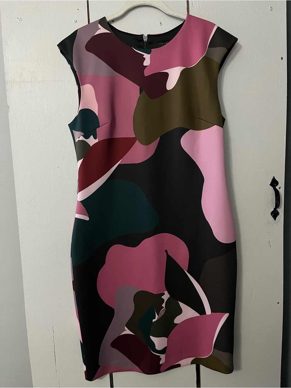 Ted Baker  Ginna Maple Swirl Bodycon Abstract Midi Sheath Dress Size 4